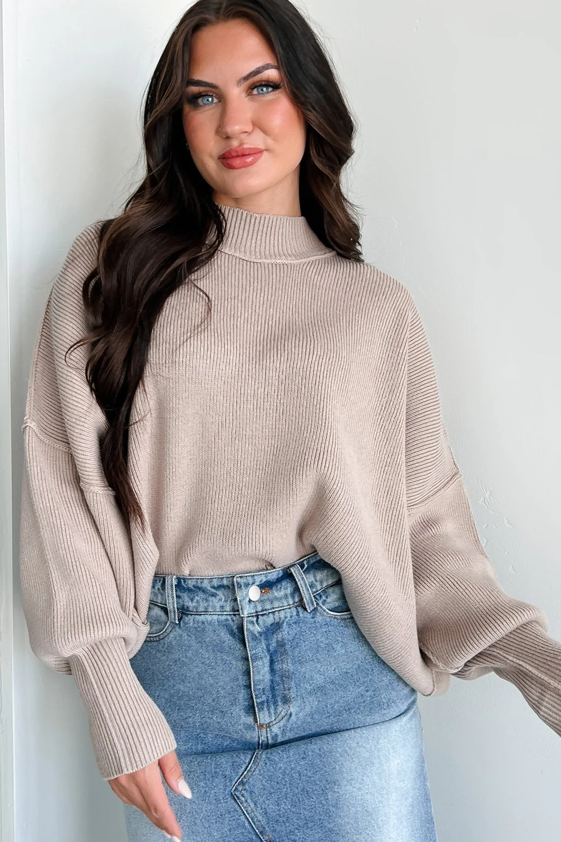 Auden Oversized Zenana Sweater (Ash Mocha)