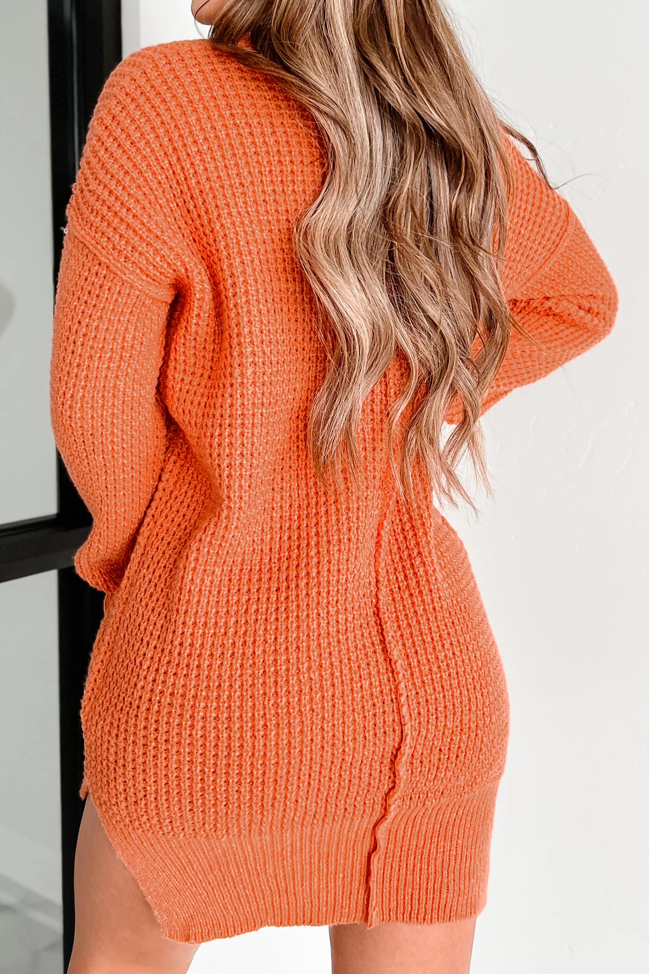 Striving For Greatness V-Neck Tunic Sweater (Carrot)