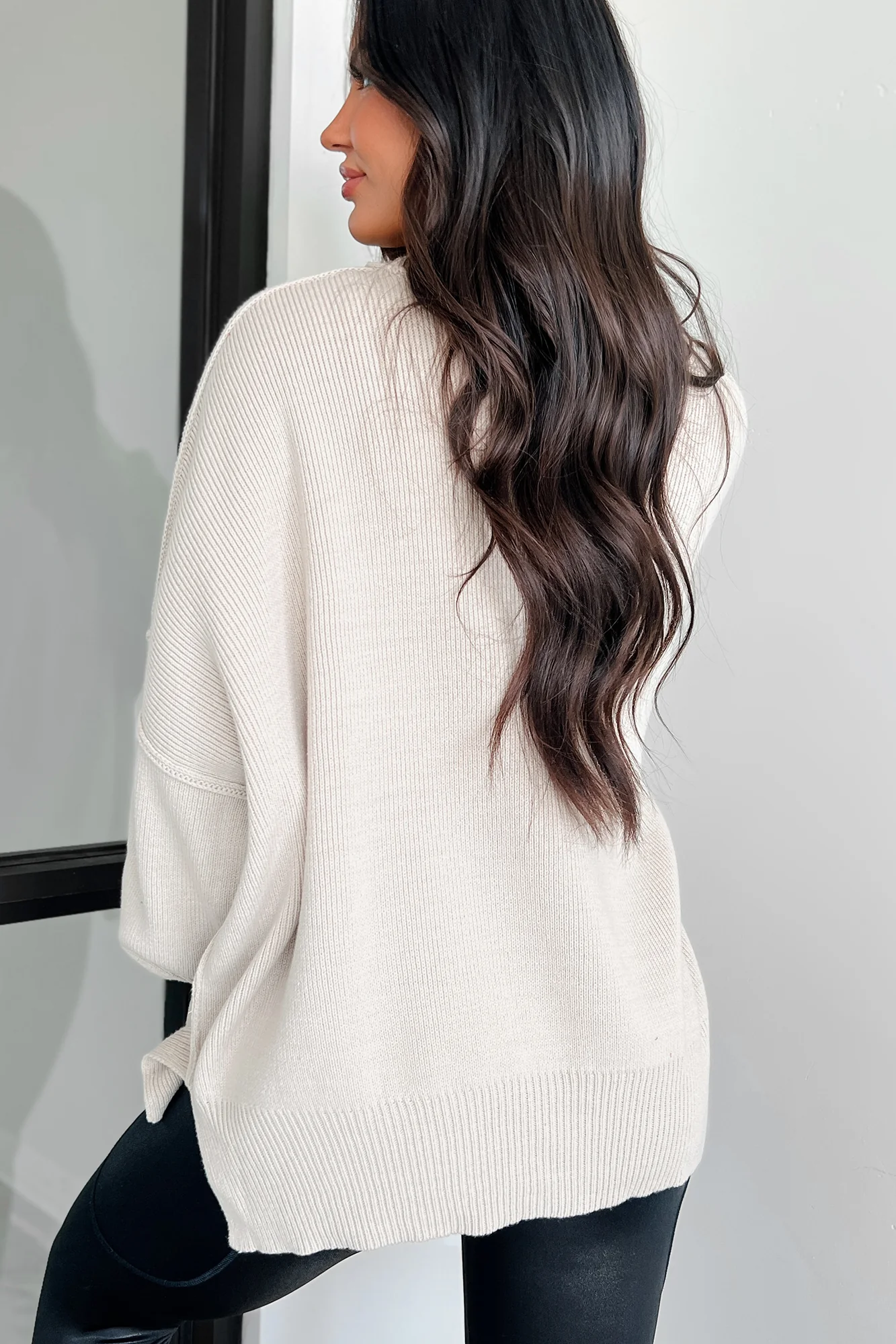 Auden Oversized Zenana Sweater (Sand Beige)