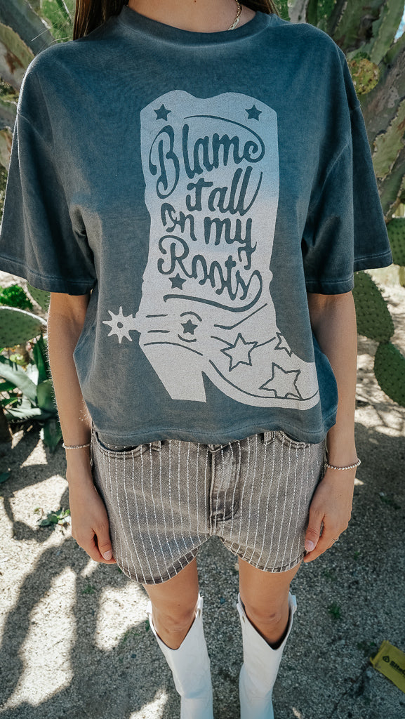 Blame It On My Roots Cropped Tee