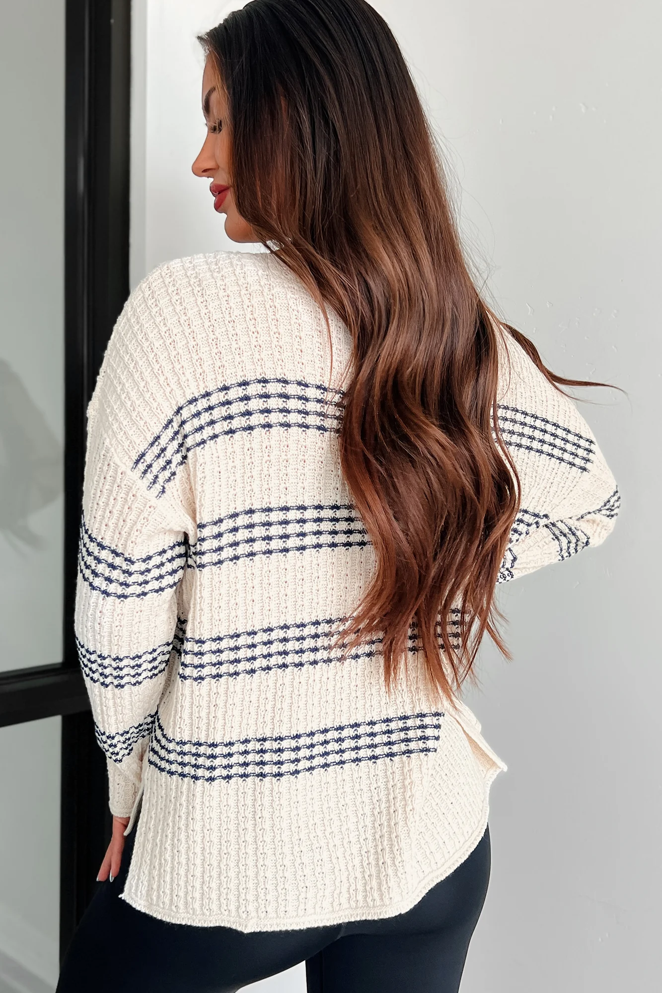 Xerxes Striped Sweater (Dark Blue/Oatmeal)