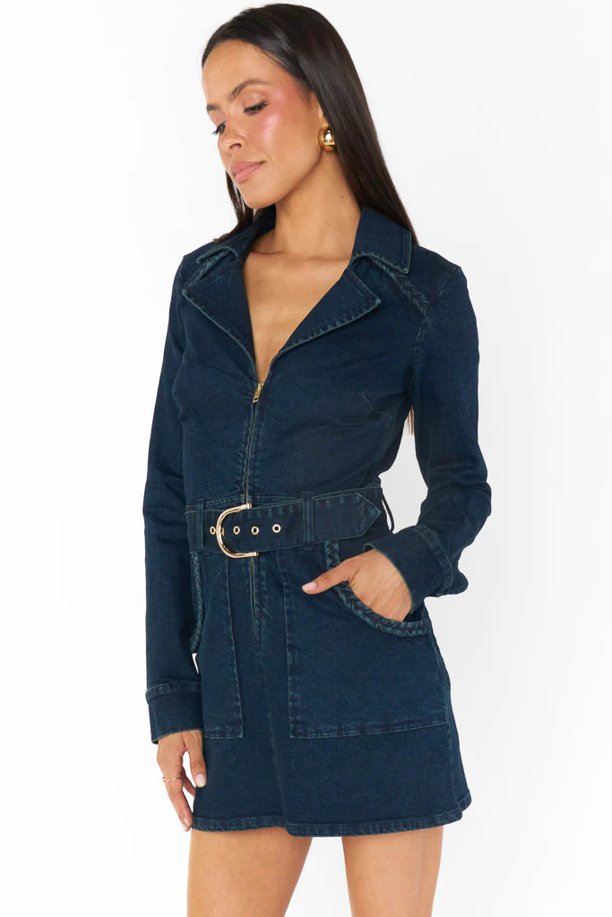 Show Me Your Mumu Outlaw Long Sleeve Denim Dress