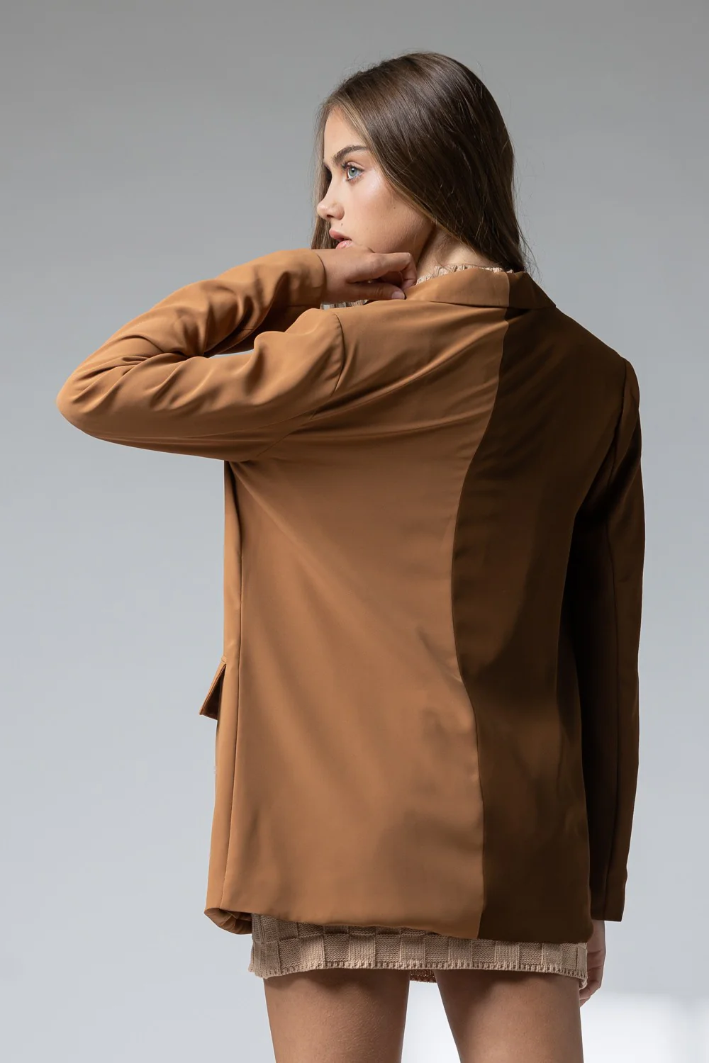 Kai Colorblock Brown Blazer
