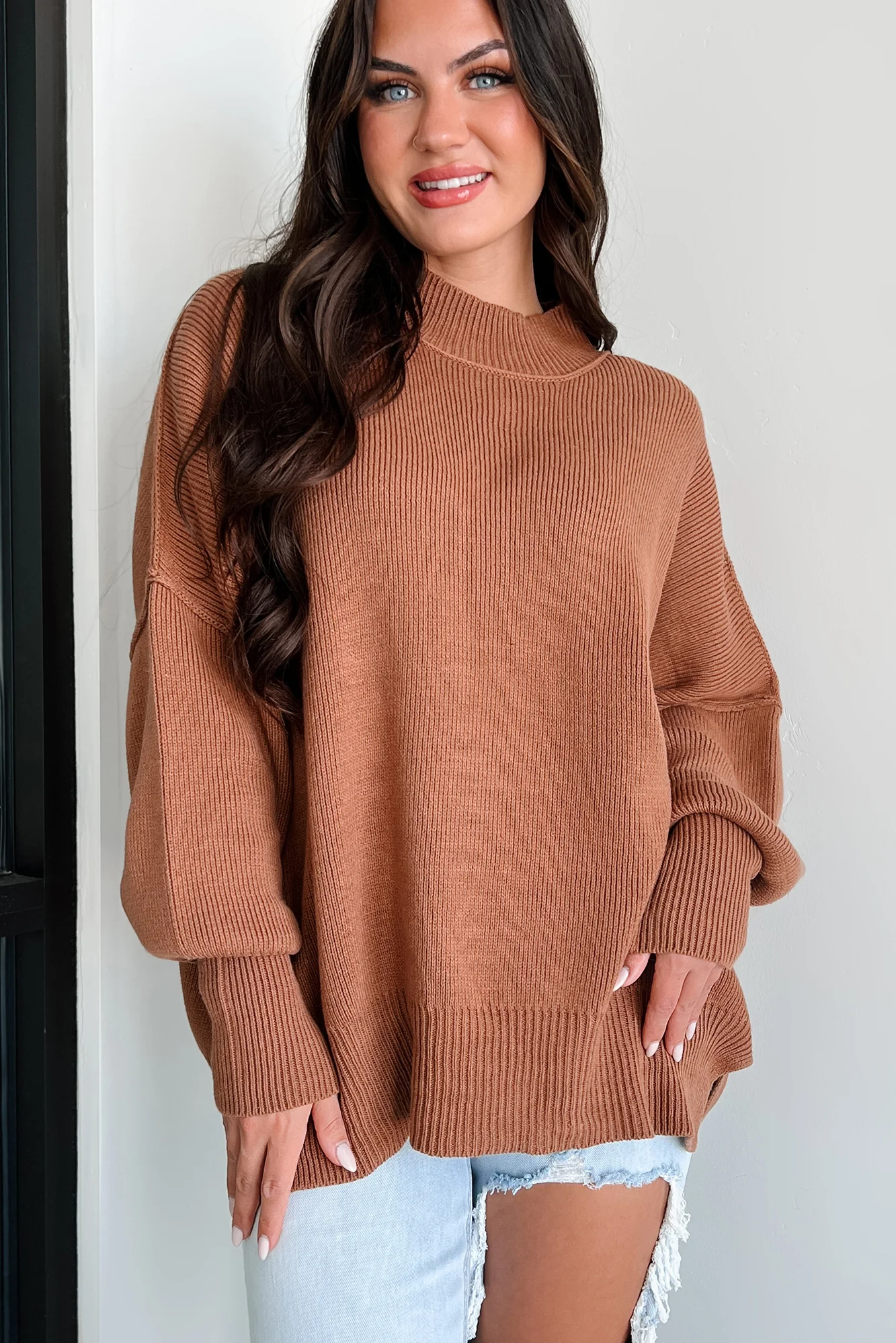 Auden Oversized Zenana Sweater (Deep Camel)