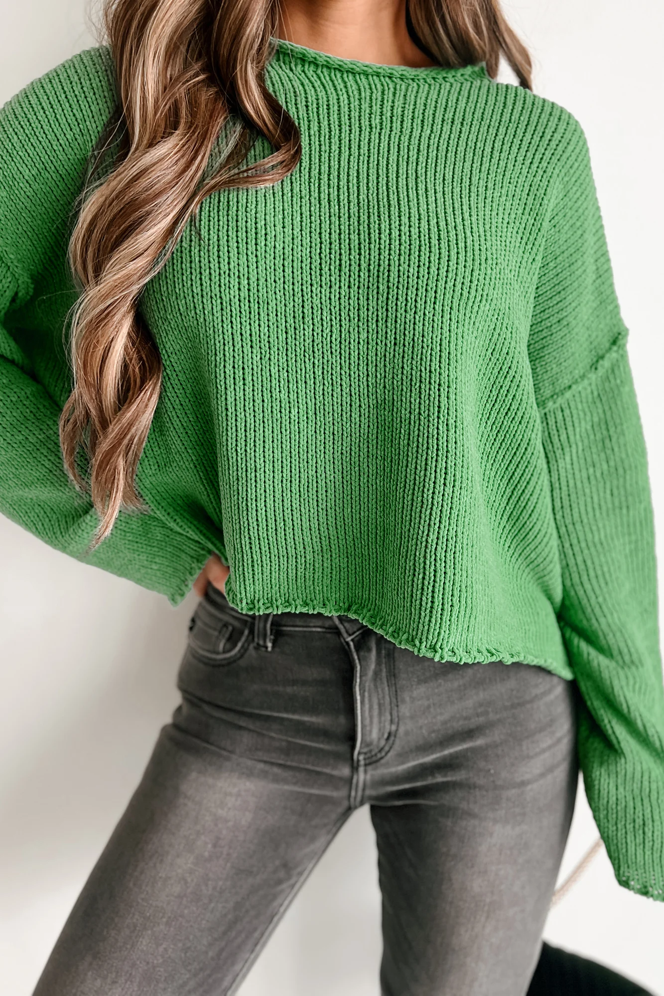 Getting My Hopes Up Chenille Sweater (Green)