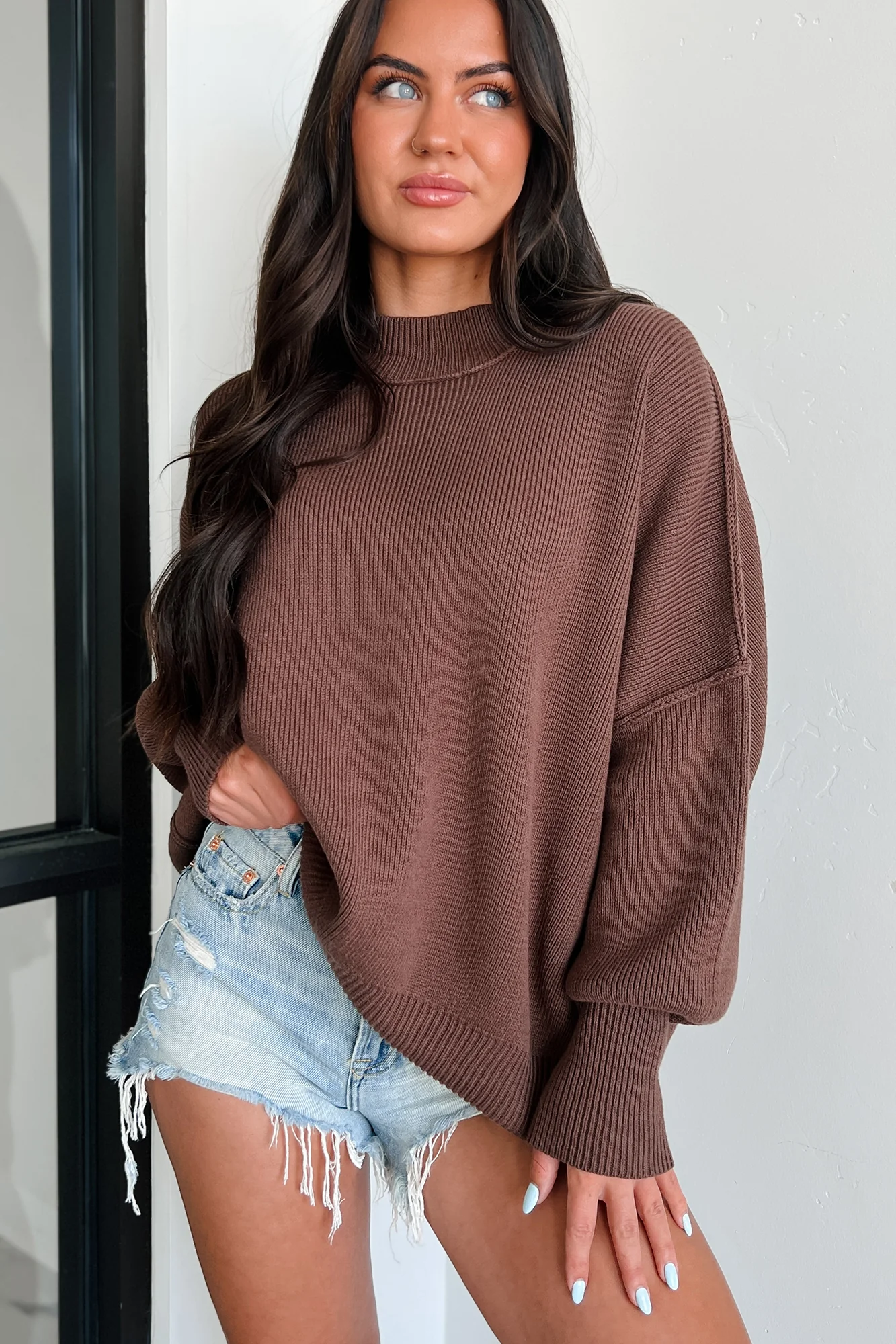 Auden Oversized Zenana Sweater (Brown)