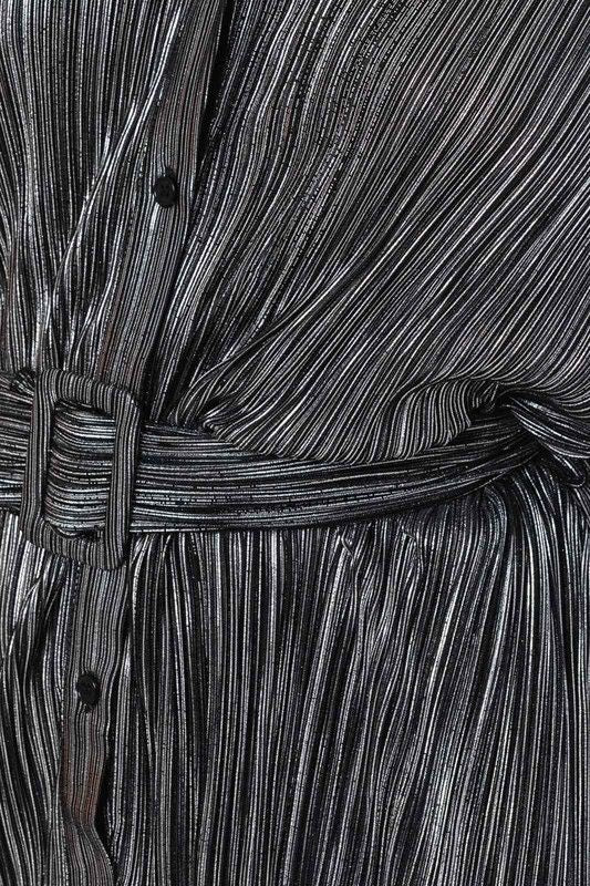 Radiant Pleated Dress - Silver Tinsel
