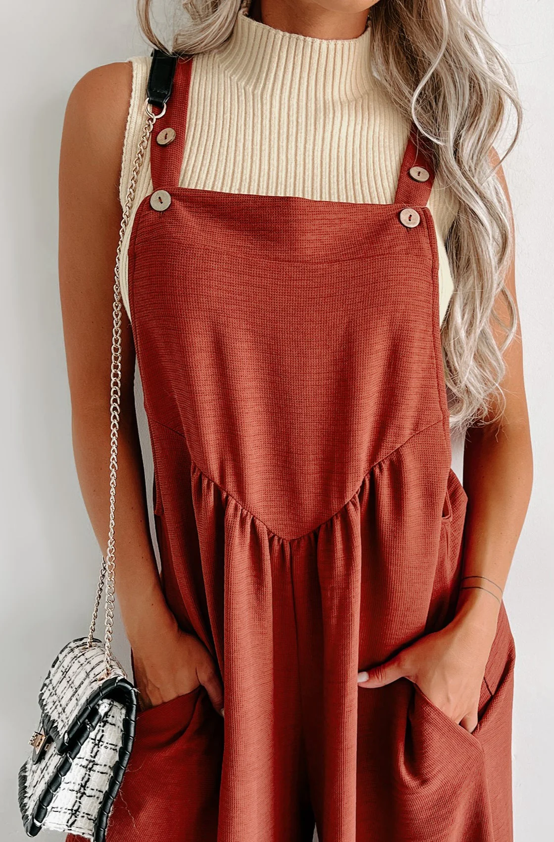 Temporary Escape Mock Neck Sweater Tank (Ivory)
