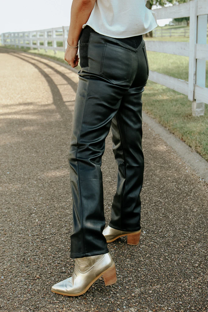 Harley Faux Leather/Denim Pants