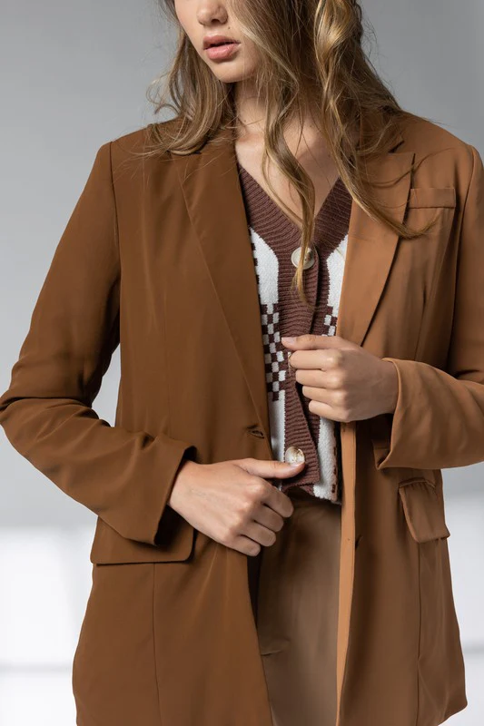 Kai Colorblock Brown Blazer