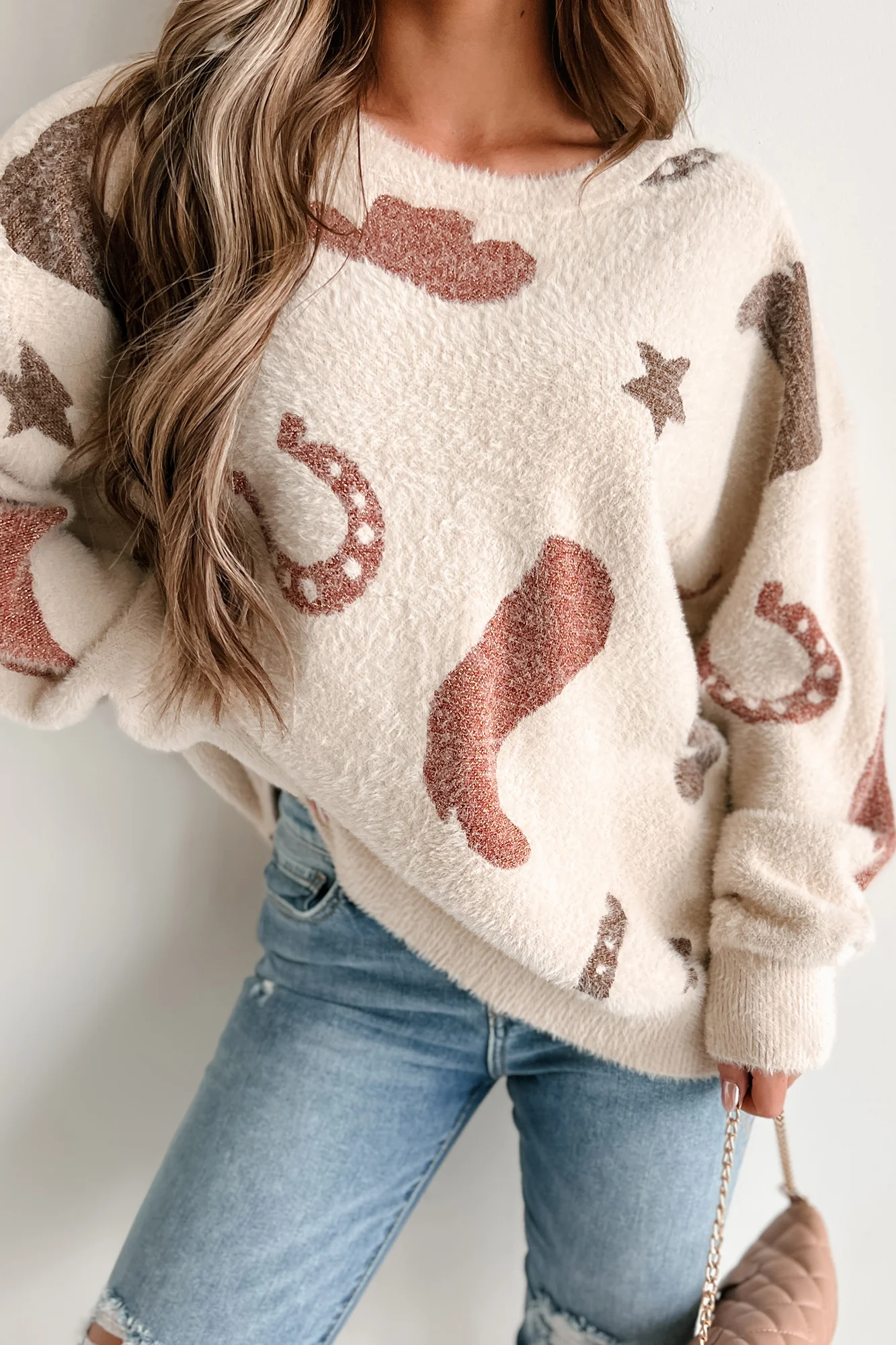 Wilder Than The West Western Mohair Sweater (Cream)