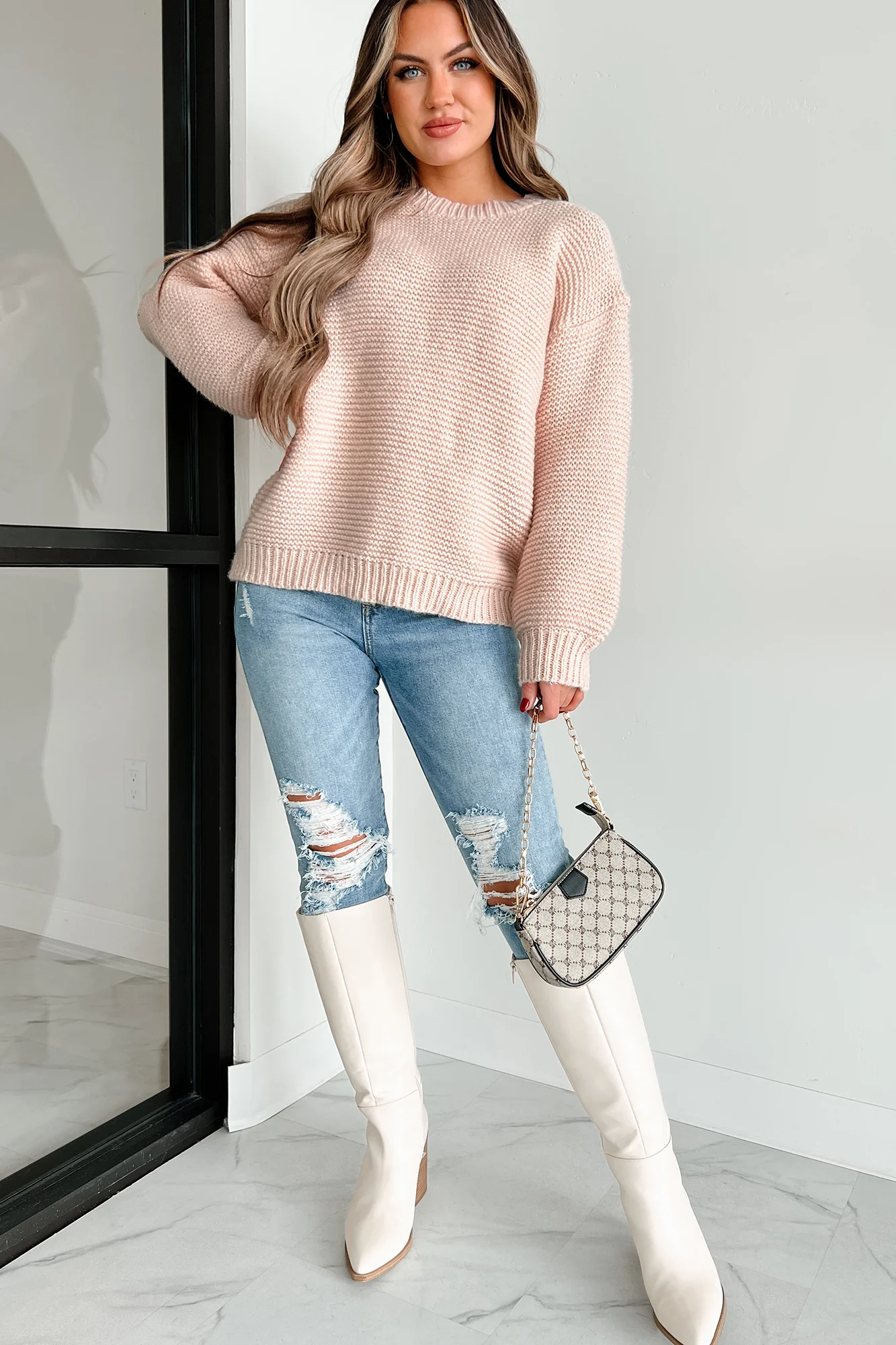 Status Quo Chunky Knit Sweater (Champagne)