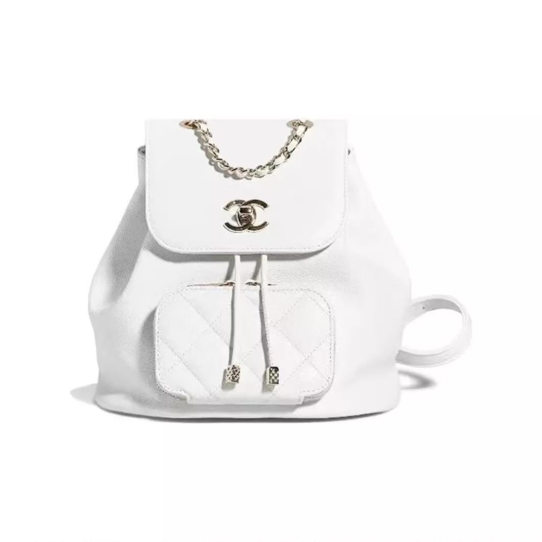 [2022 Fall/Winter New Item] CHANEL Chanel Metallic Logo Logo Drawcord Cover Opening and Closing Cowhide Randsel Rucksack Randsel