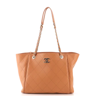 Chanel CC Open Shopping Tote Stitched Leather Large