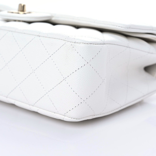 Chanel classic chain bag white