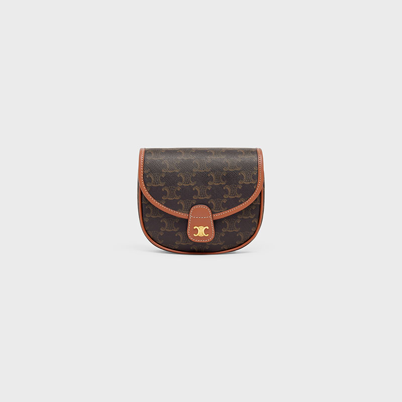 MINI BESACE IN TRIOMPHE CANVAS AND CALFSKIN