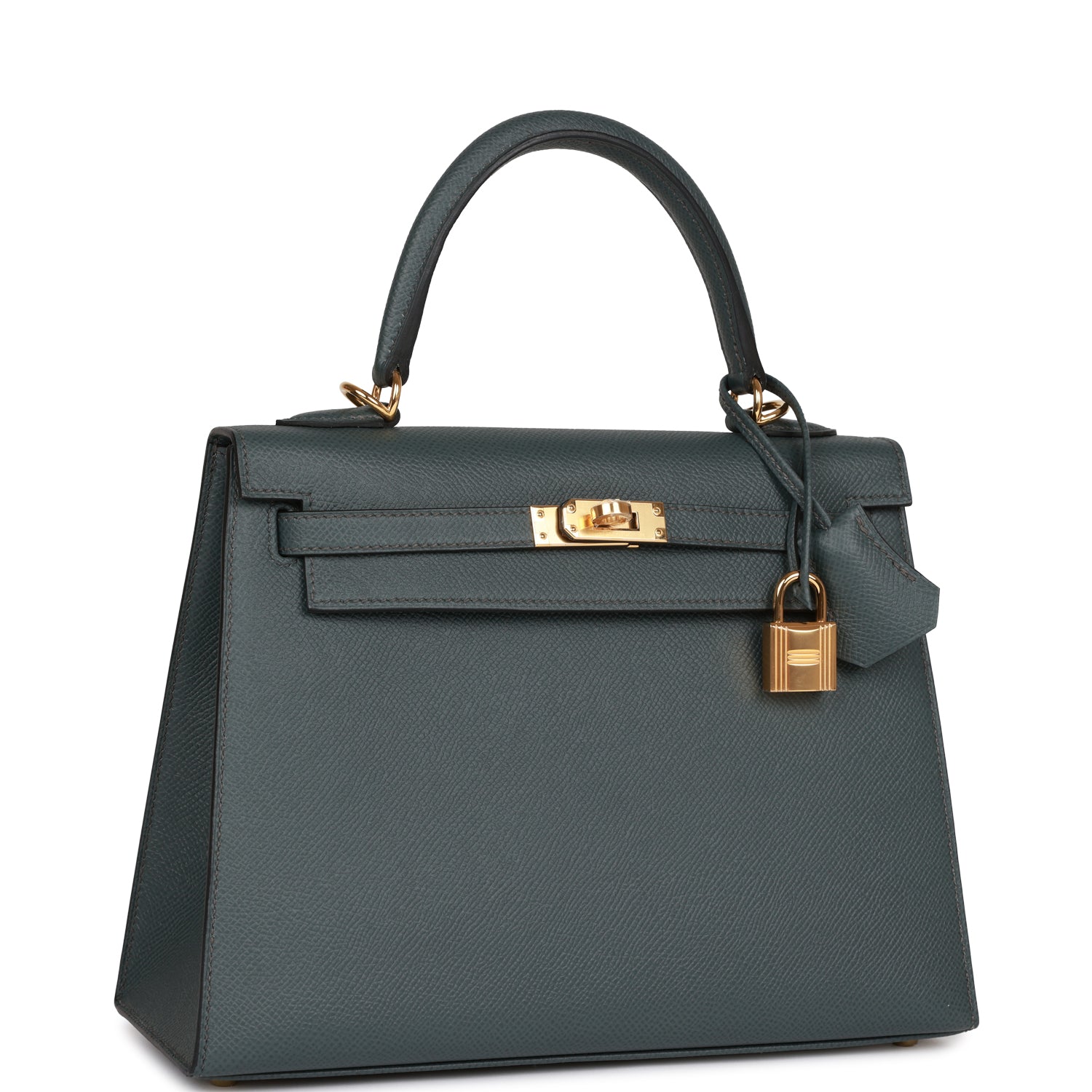 Hermès Kelly Sellier 25 Bleu Orage Epsom Gold Hardware