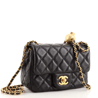 Chanel Pearl Crush Square Flap Bag Quilted Lambskin Mini