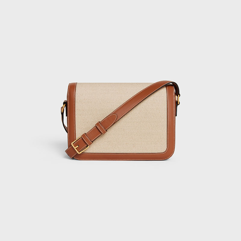 CLASSIQUE TRIOMPHE BAG IN TEXTILE AND CALFSKIN