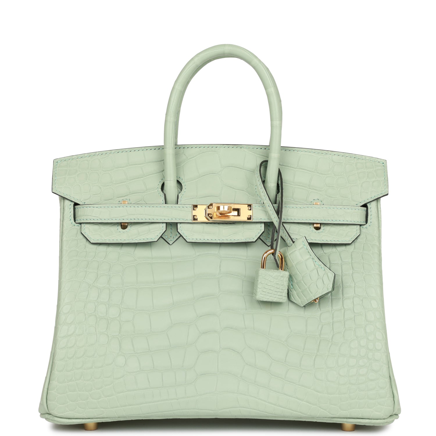 Hermès Birkin 25 Vert D'Eau Matte Alligator Gold Hardware