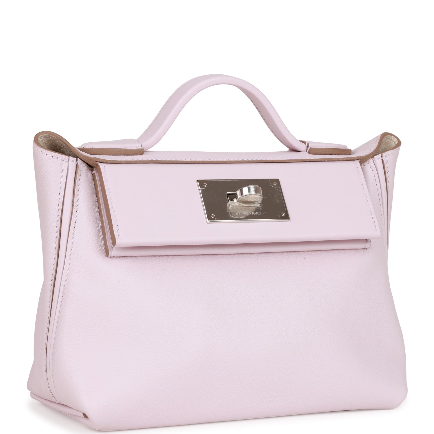 Hermès Mini 24/24 Bag Mauve Pale Verso Evercolor and Swift Palladium Hardware