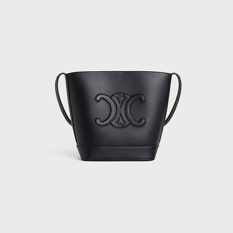 SMALL BUCKET CUIR TRIOMPHE IN SMOOTH CALFSKIN
