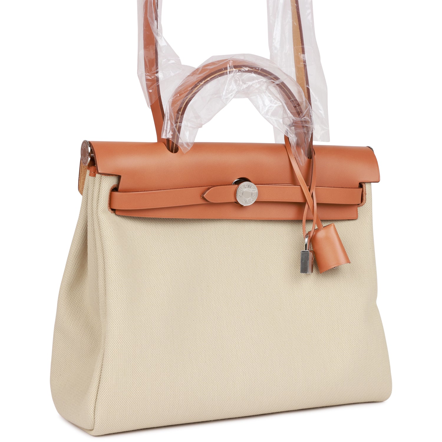 Hermès Herbag Zip PM 31 Beton Toile H Berline Vache Naturel Hunter Palladium Hardware