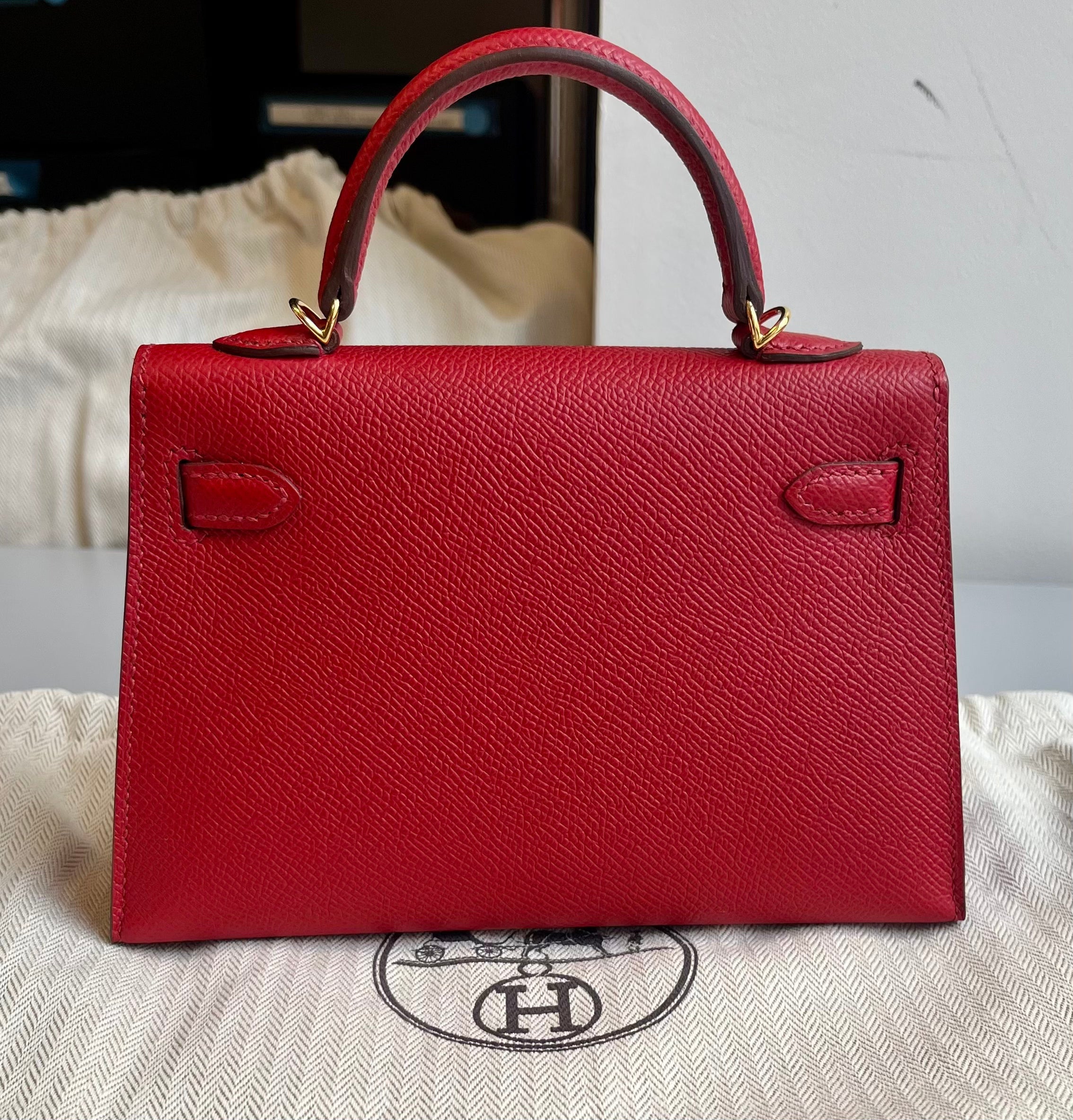 Hermès Kelly Sellier 20 Rouge Piment Epsom Gold Hardware