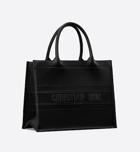 MEDIUM DIOR BOOK TOTE Black Calfskin (36 x 27.5 x 16.5 cm)