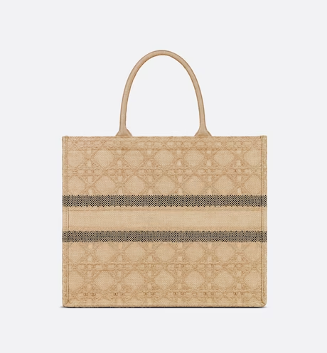 LARGE DIOR BOOK TOTE Natural Cannage Raffia (42 x 35 x 18.5 cm)