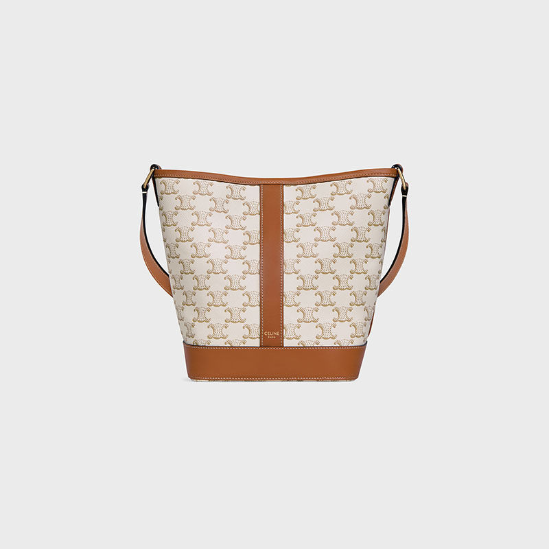 SMALL BUCKET IN TRIOMPHE CANVAS AND CALFSKIN