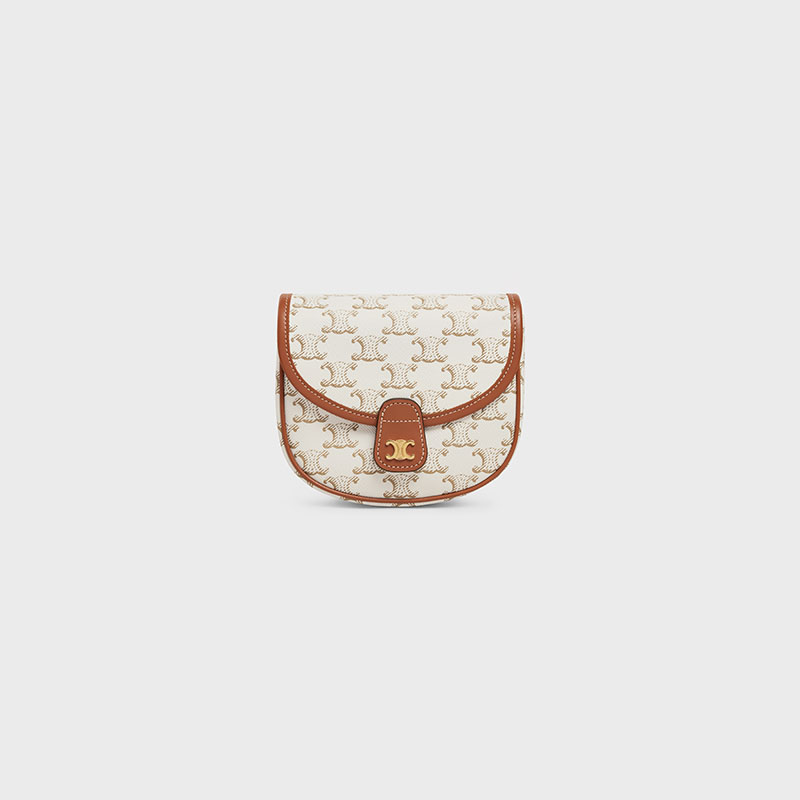 MINI BESACE IN TRIOMPHE CANVAS AND CALFSKIN