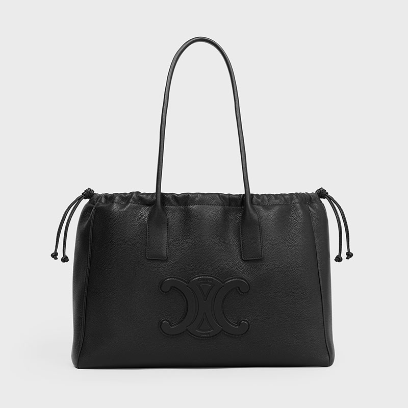 CABAS DRAWSTRING CUIR TRIOMPHE IN GRAINED CALFSKIN