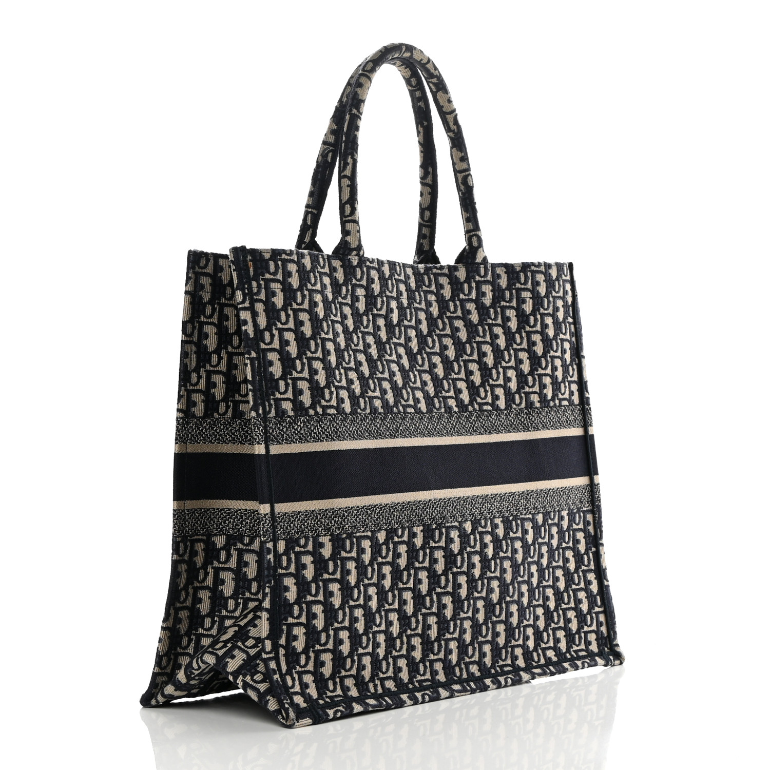 CHRISTIAN DIOR Oblique Large Book Tote Blue Multicolor