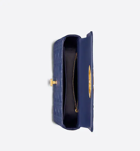 MEDIUM DIOR CARO BAG Royal Blue Supple Cannage Calfskin