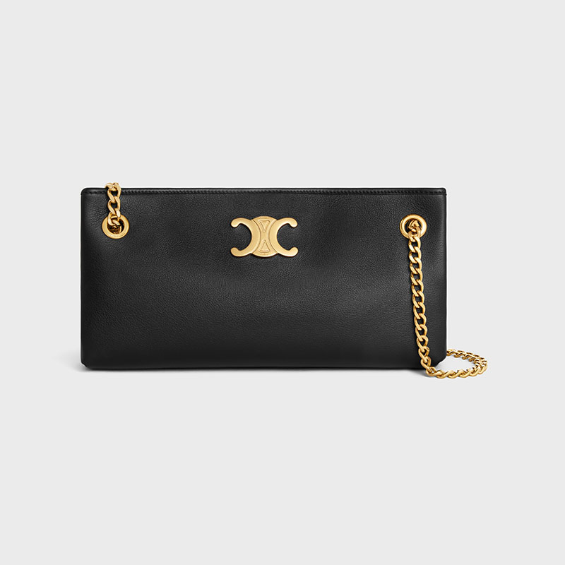 NEWSPAPER CHAIN BAG TRIOMPHE SOFT IN SUPPLE CALFSKIN