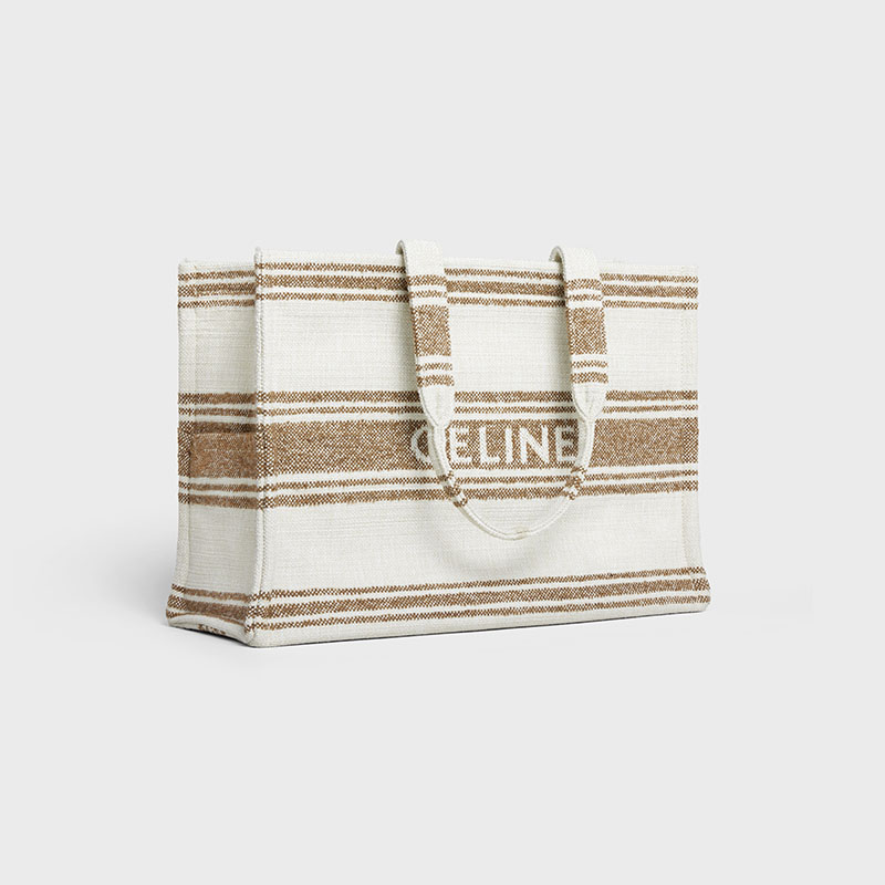 LARGE CABAS THAIS IN STRIPED TEXTILE WITH CELINE JACQUARD