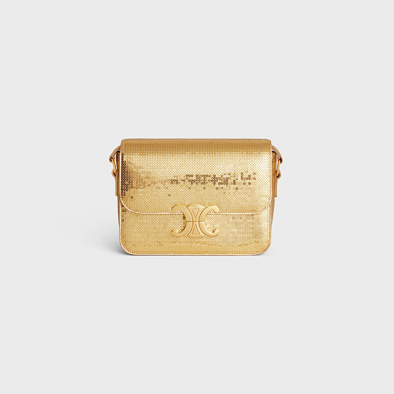TEEN TRIOMPHE BAG IN SEQUINS AND CALFSKIN