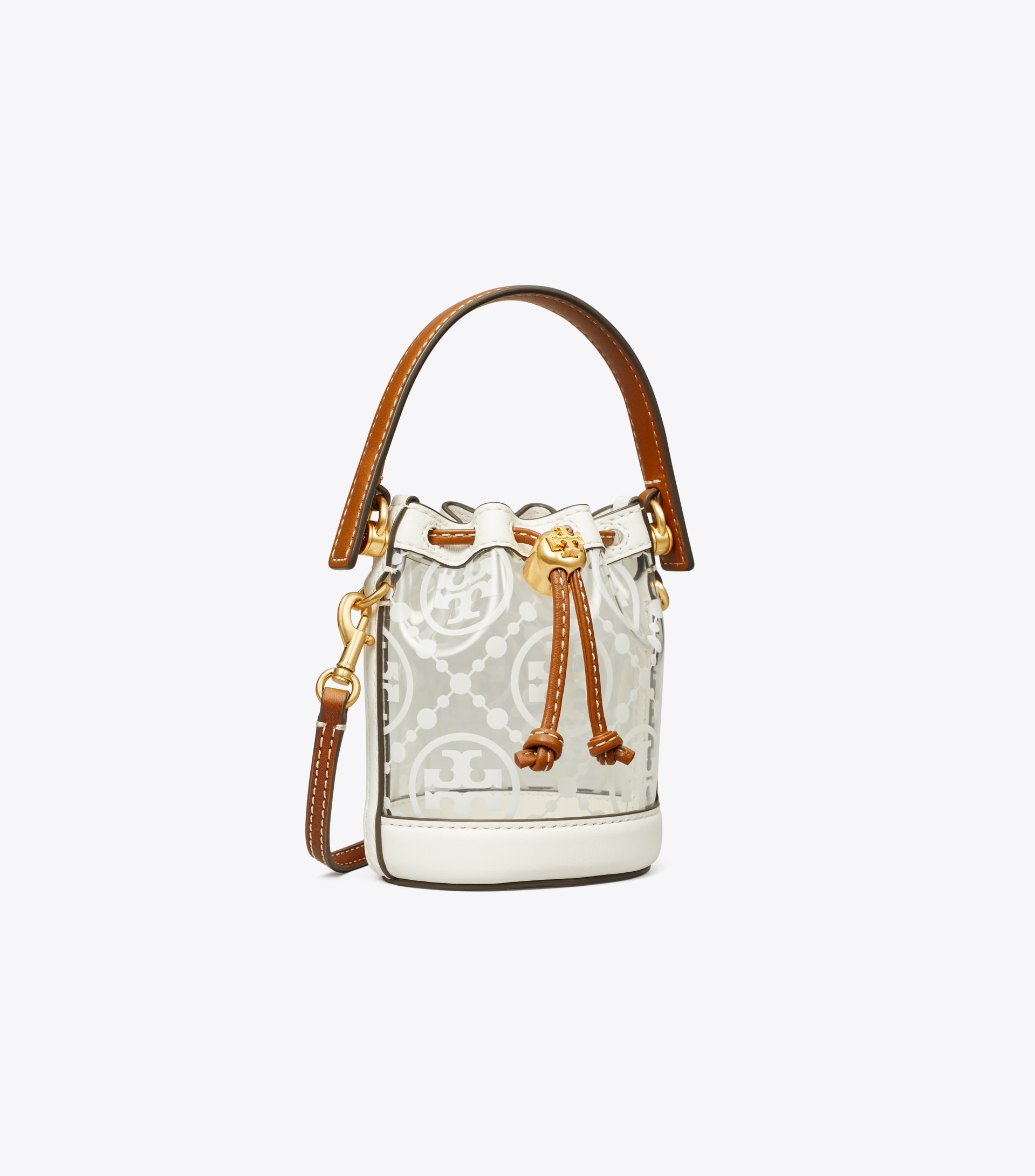 T MONOGRAM CLEAR MICRO BUCKET BAG