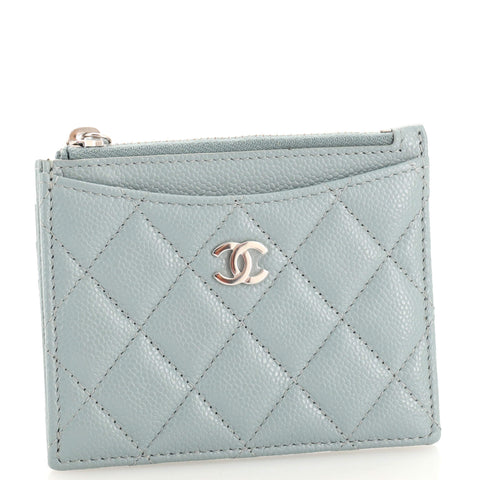 Chanel CC Zip Card Holder Quilted Caviar