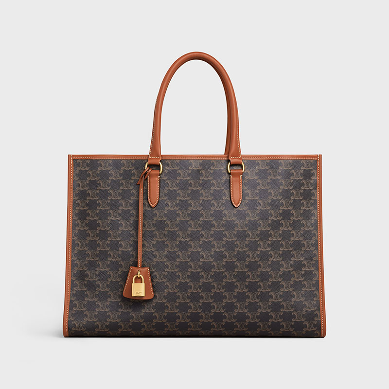 HORIZONTAL CABAS IN TRIOMPHE CANVAS AND CALFSKIN