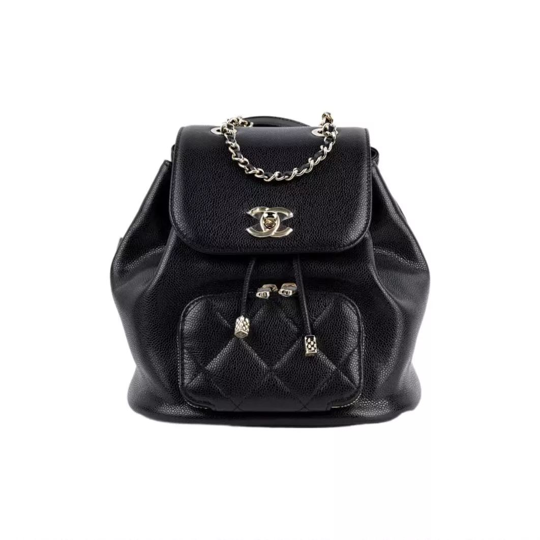 [2022 Fall/Winter New Item] CHANEL Chanel Metallic Logo Logo Drawcord Cover Opening and Closing Cowhide Randsel Rucksack Randsel