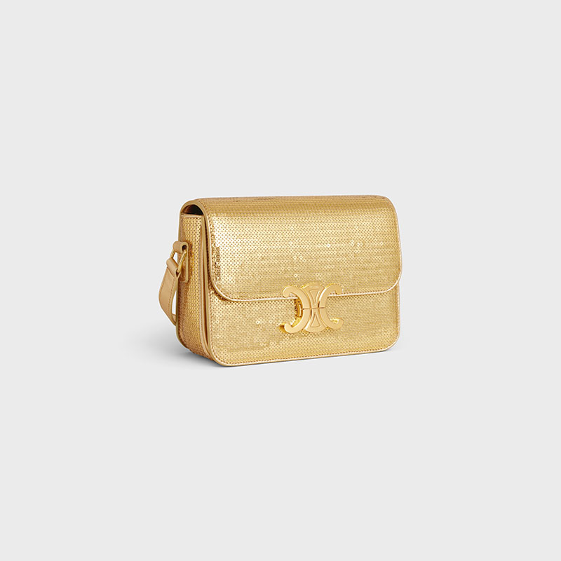 TEEN TRIOMPHE BAG IN SEQUINS AND CALFSKIN