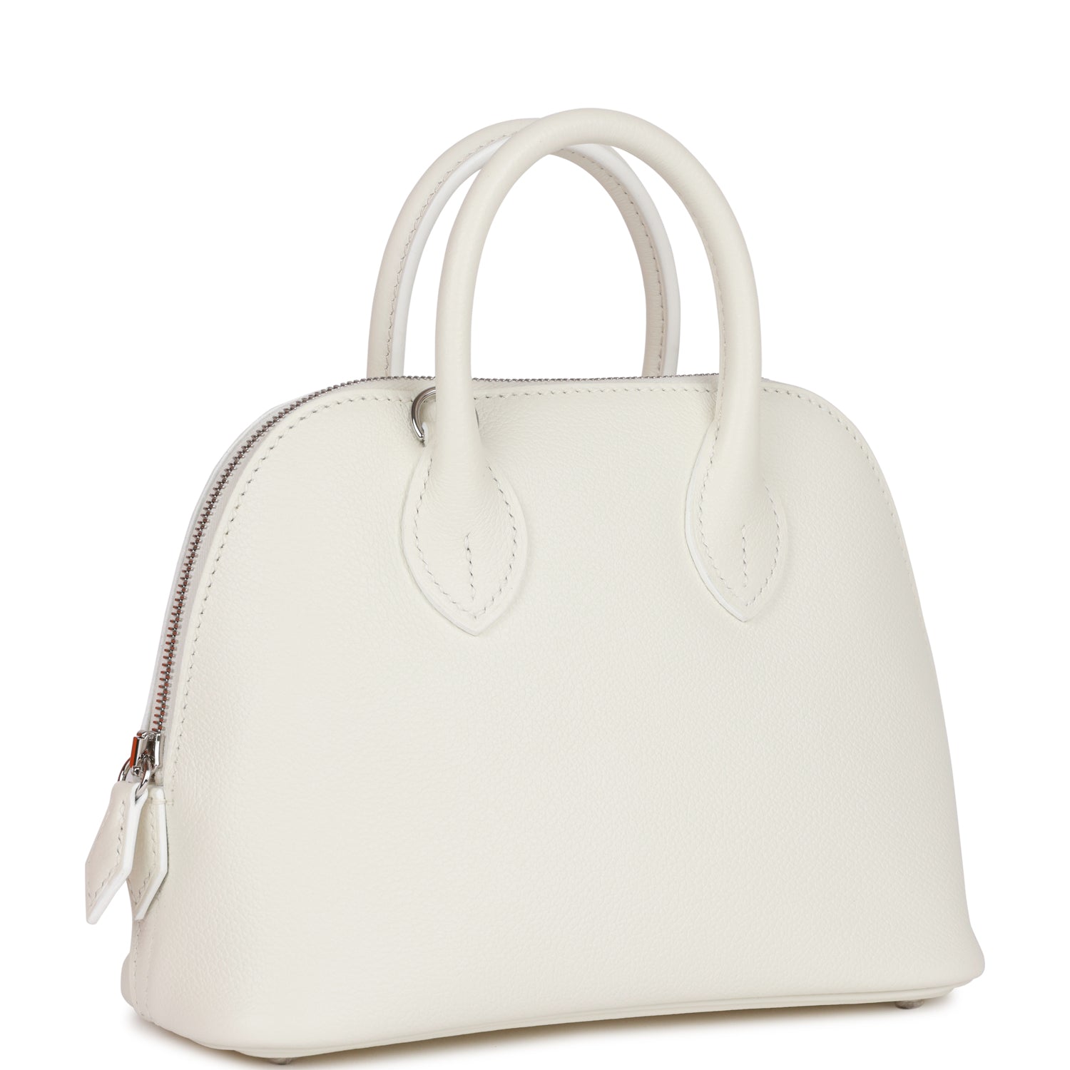 Hermès 1923 Bolide 25 White Evercolor Verso Palladium Hardware