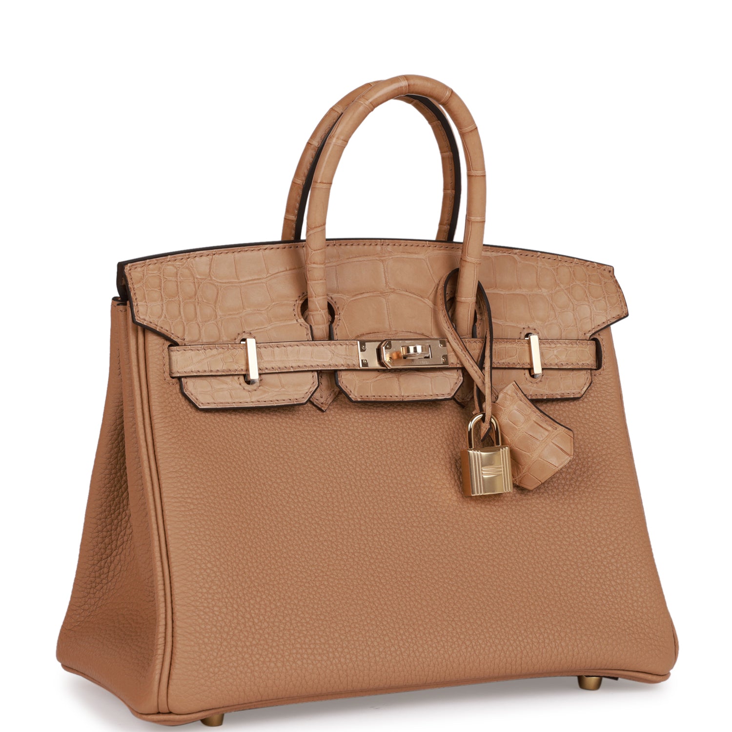 Hermès Birkin 25 Chai Matte Alligator and Togo Touch Permabrass Hardware