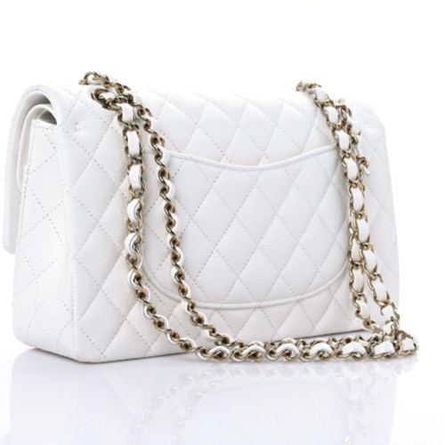 Chanel classic chain bag white