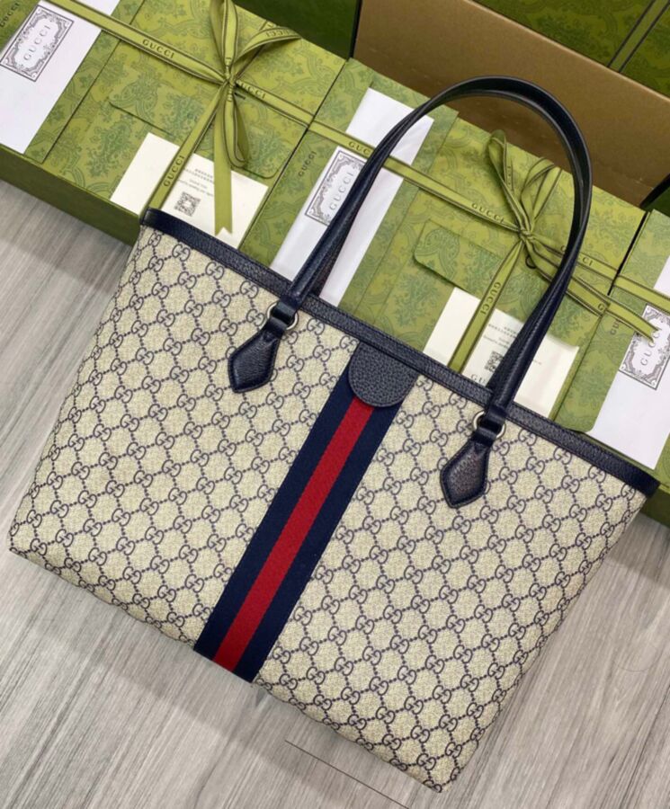 Gucci Ophidia Medium GG Tote 631685 Dark Blue