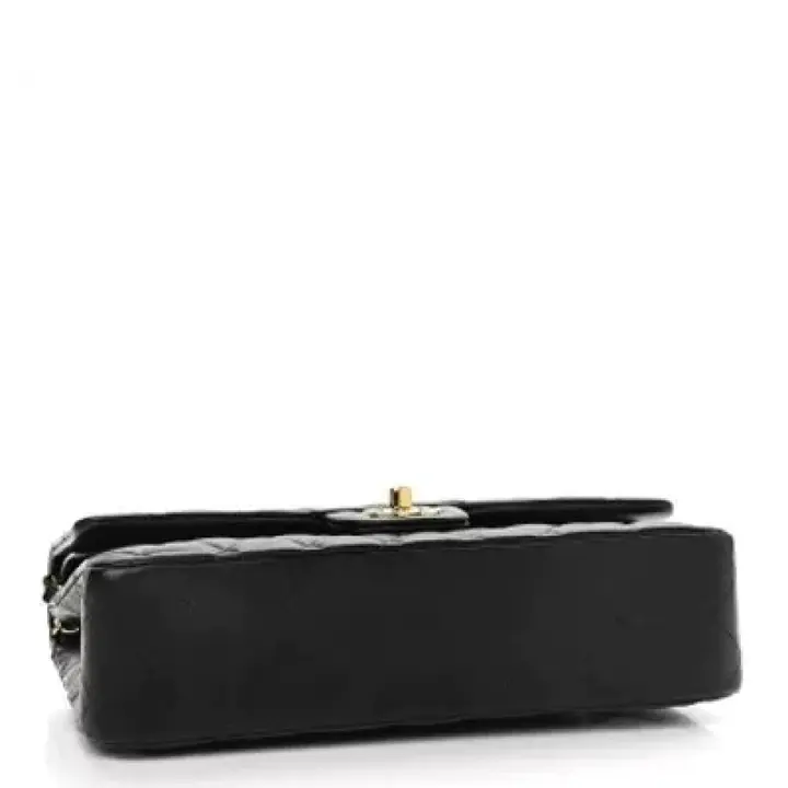 CHANEL Lambskin Quilted CC Pearl Crush Mini Rectangular Flap Black