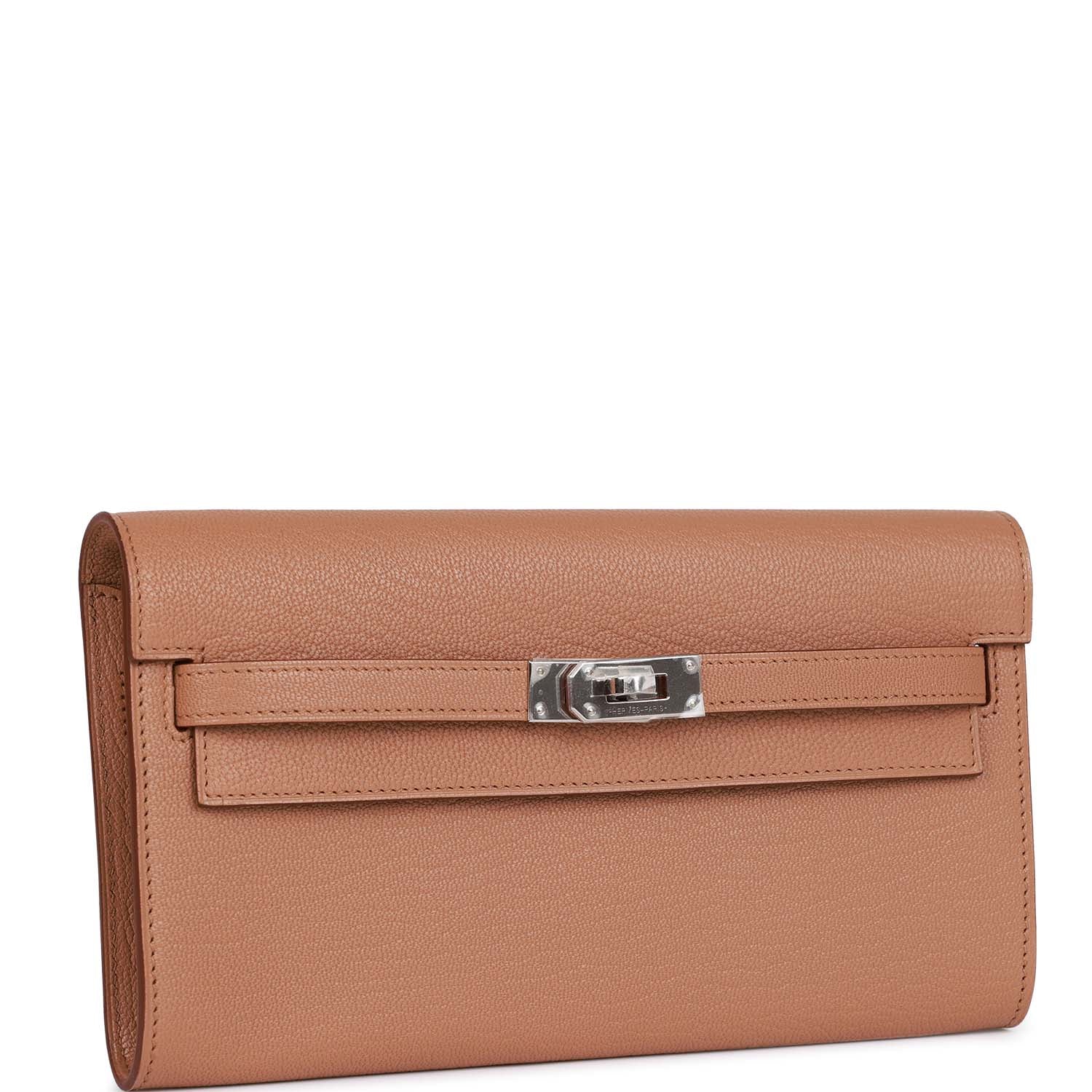 Hermès Kelly Wallet To Go Quebracho Chevre Palladium Hardware