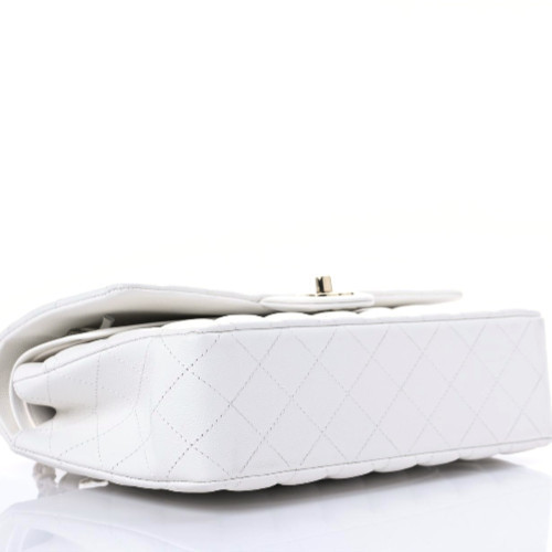 Chanel classic chain bag white